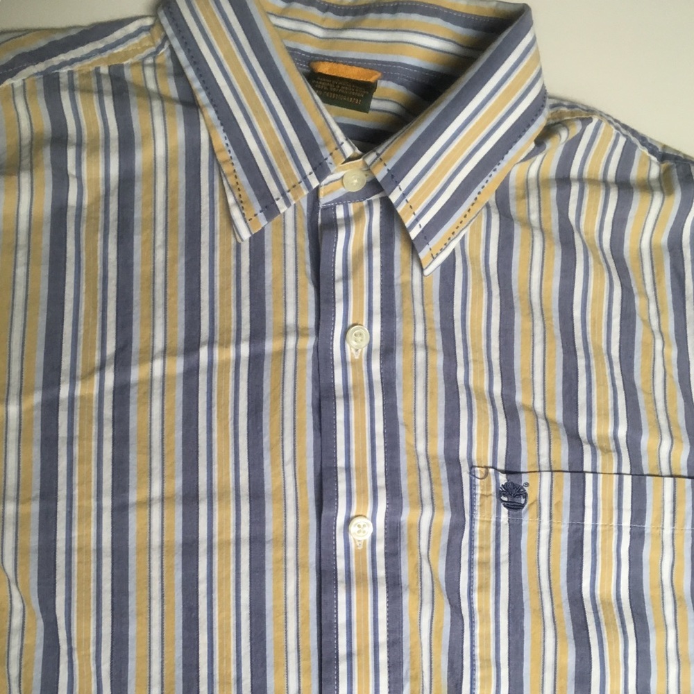Button Down Men’s Timberland Shirt Denim Mix Large